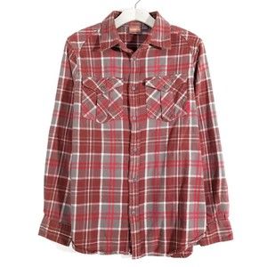 Merrell Red Plaid Flannel Button Down Shirt
